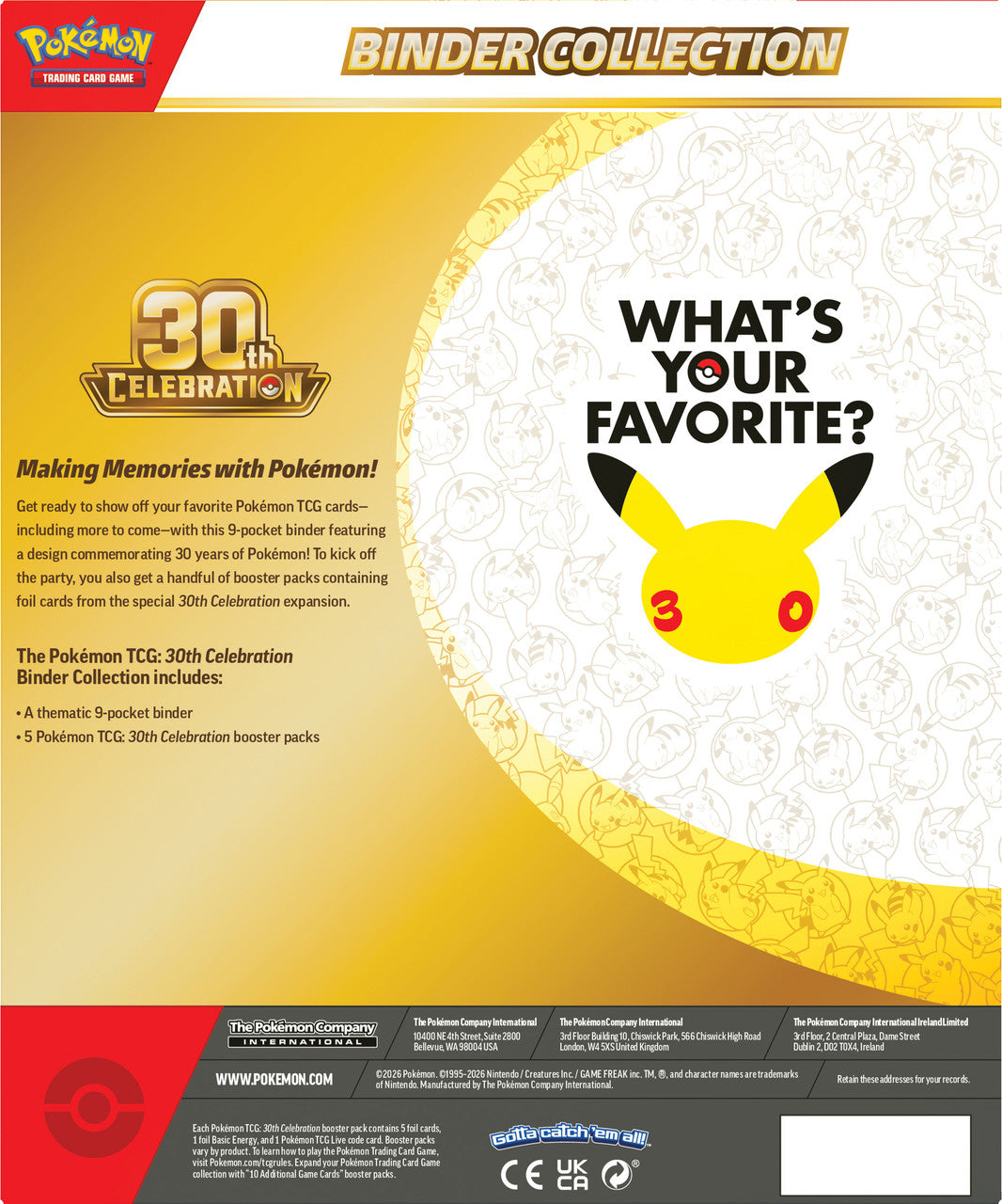 Pokemon TCG: 30th Celebration Binder Collection PREORDER
