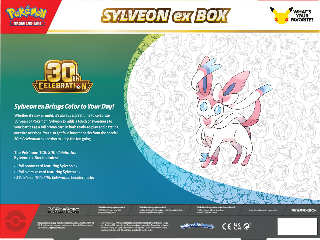 Pokemon TCG: 30th Celebration Sylveon ex Box PREORDER